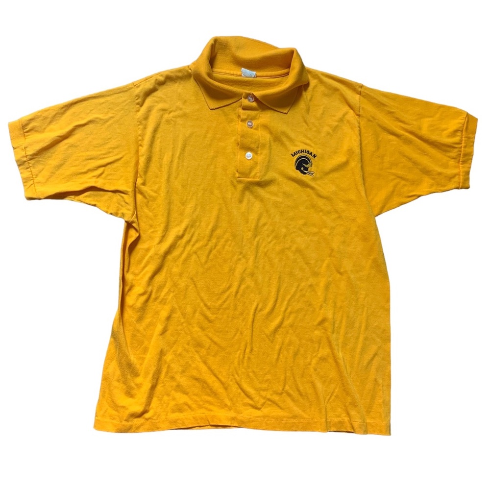 Vintage Jostens Universyty of Michigan Yellow Polo XL